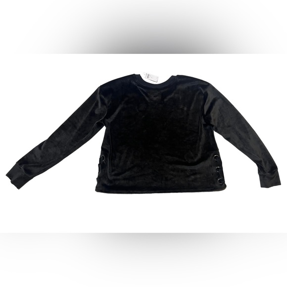 NWT JUSTICE GIRLS SWEATER/LONG SLEEVE VELOUR FEEL, SZ 14/16PL - Picture 2 of 4